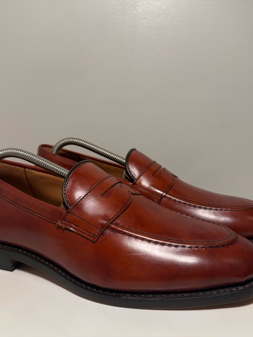 Allen Edmonds Randolph 2.0 Chili Brown Leather Penny Loafers Men’s Size 9 Museum